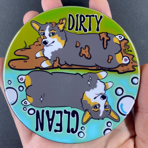 Tricolor Pembroke Welsh Corgi Dishwasher Magnet - Picture 4 of 6